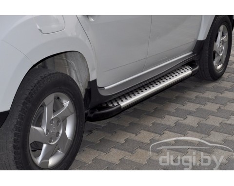 Пороги алюминиевые "Artemis" для Duster.